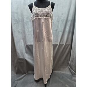 Vintage 90s Y2K Intimo Amore Fairy Coquette Satin Beaded Lace Lingerie Slip L